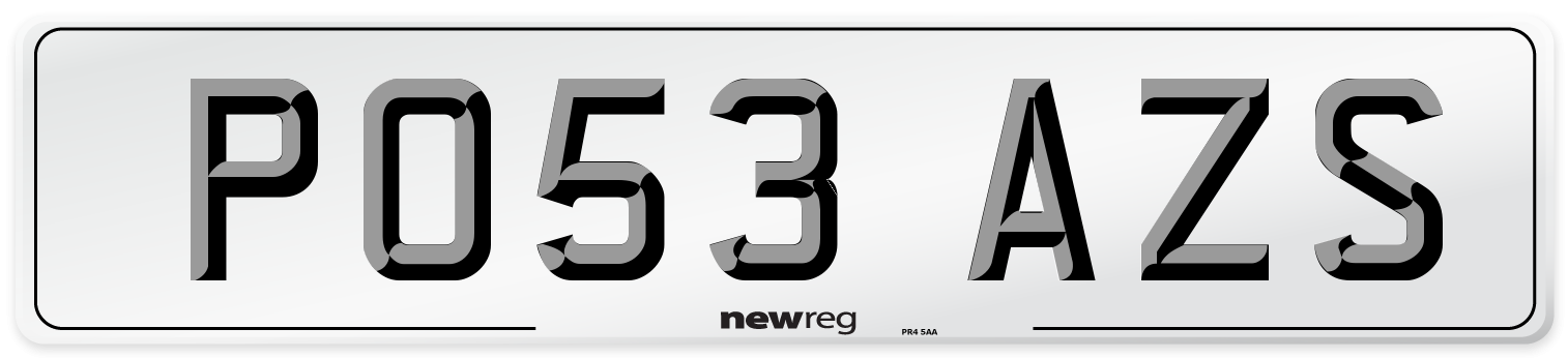 PO53 AZS Number Plate from New Reg